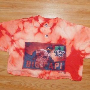 David Ortiz Boston Red Sox tee Big Papi baseball shirt bleach tie dye crop top